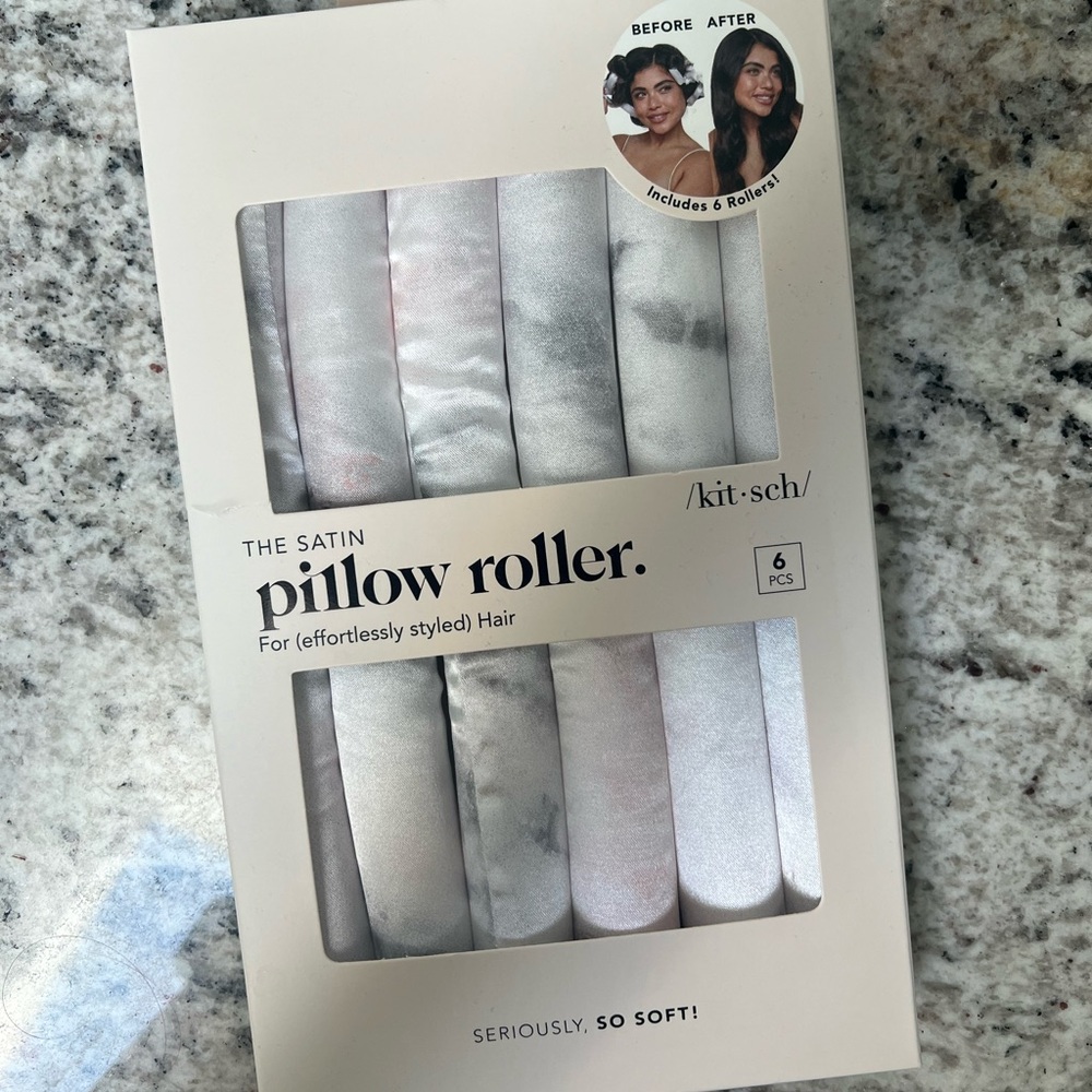 Kitsch satin pillow rollers (soft marble)